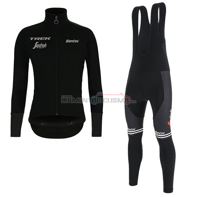 Abbigliamento Ciclismo Trek Segafredo Manica Lunga 2019 Nero